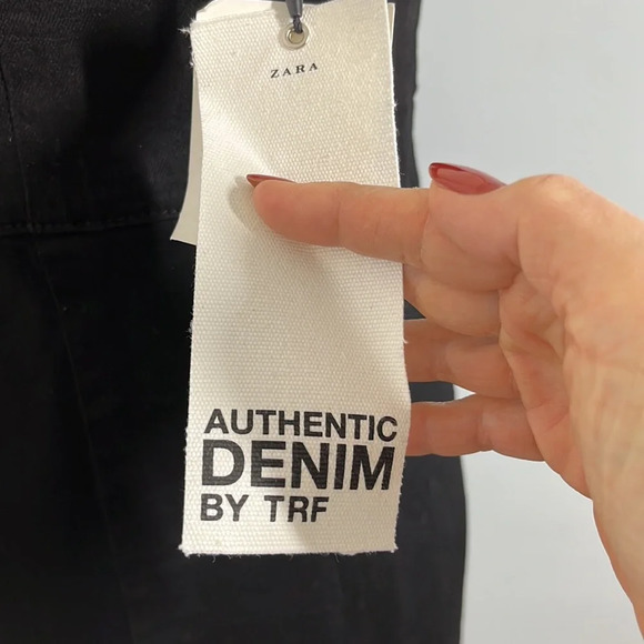 Zara TRF black denim mini strap dress size S NWT - Picture 7 of 10
